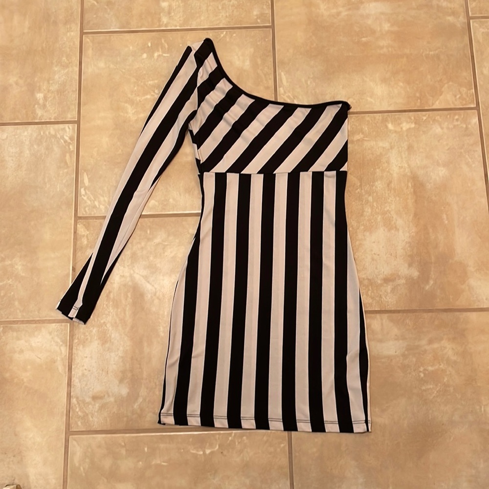 Stripe cocktail dress